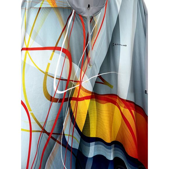 Savalino 1/4 Zip Men’s Bowling Shirt 8XL Geometric Design - Picture 2 of 9